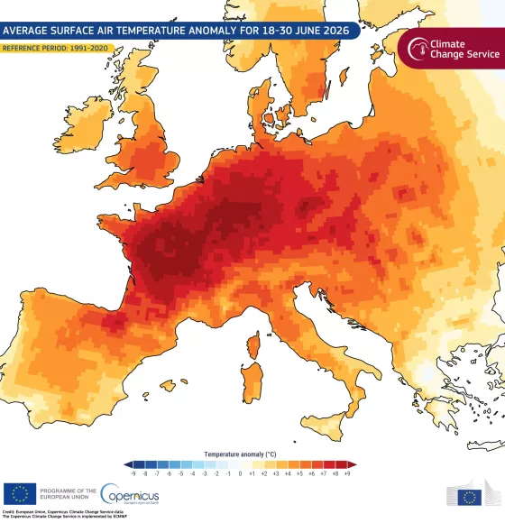 June 2026 is Western Europe’s warmest June on record