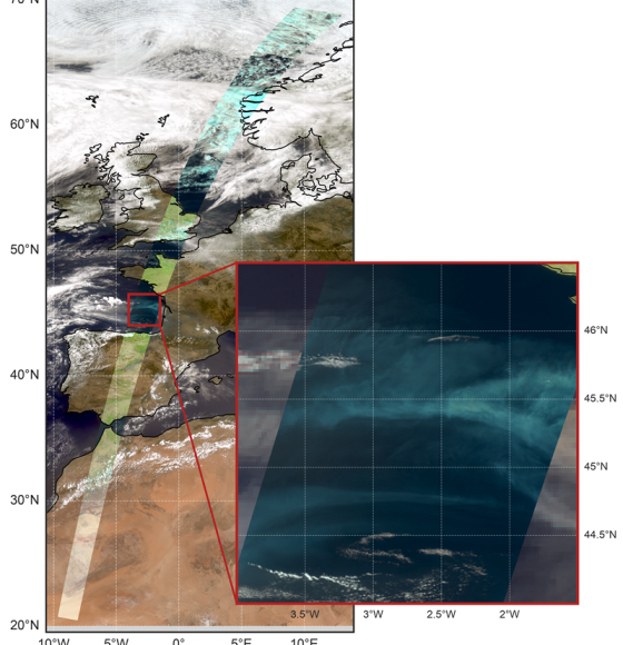 EarthCARE captures birth of rare fire cloud over Europe