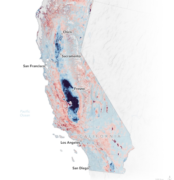 Where California’s Land Is Sinking and Rising