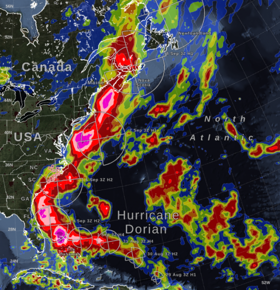 NASA Estimates Hurricane Dorian’s Massive Rainfall Track