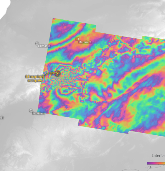 Sentinel-1 reveals shifts from Morocco earthquake