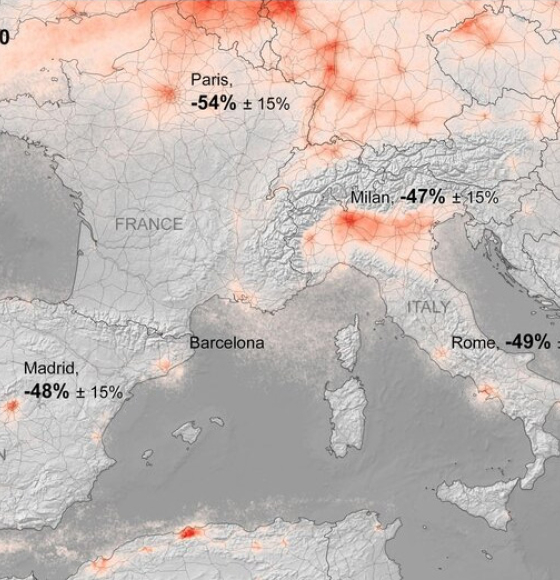 Luchtvervuiling blijft laag nu Europeanen thuis blijven