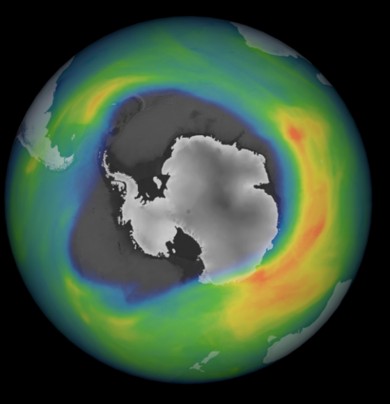 Antarctic ozone hole is one of the largest and deepest in recent years