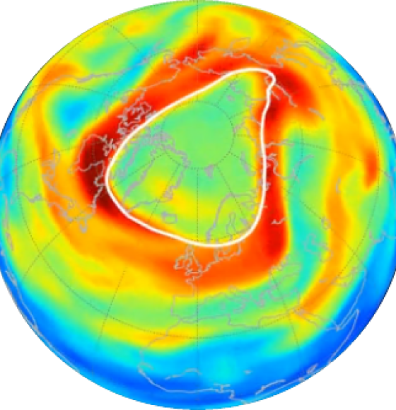 Trou d'ozone exceptionnel au-dessus de l'Arctique en 2020