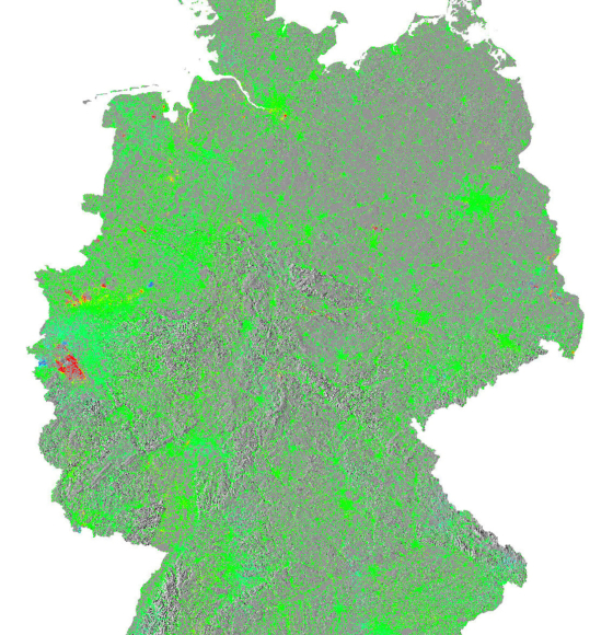 Germany land motion mapped by Sentinel-1