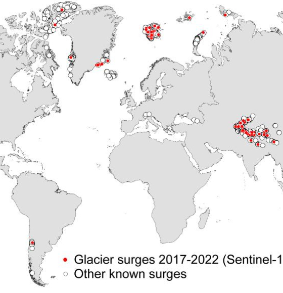 Glacier surges mapped globally from space