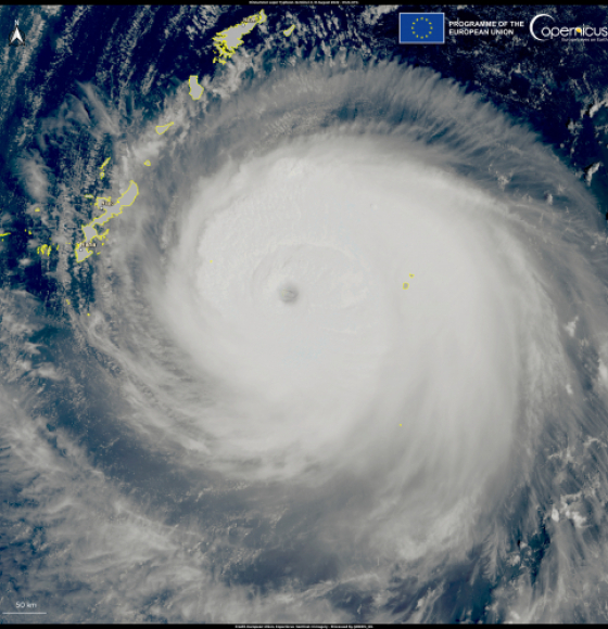 Super typhoon Hinnamnor in the Pacific Ocean