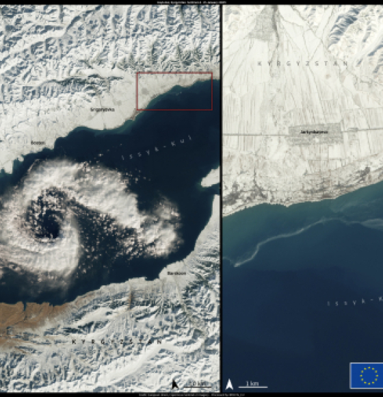 Extreme cold weather freezes Issyk-Kul lake