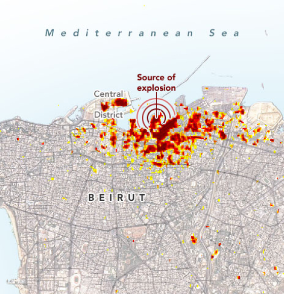 Scientists Map Beirut Blast Damage