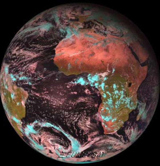 Première image couleurs du satellite MSG-2