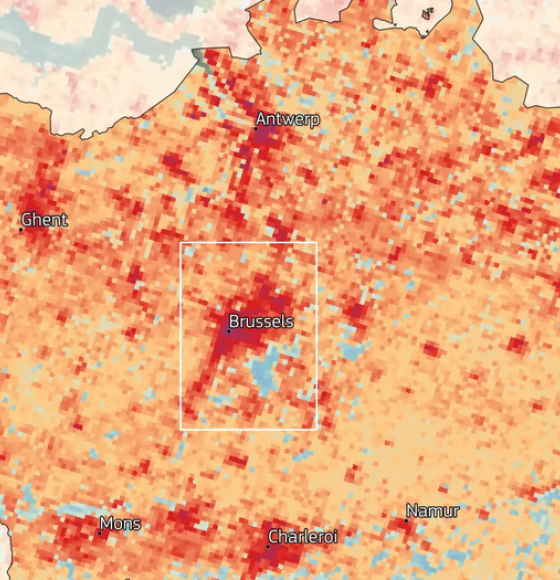 Severe heatwave in Europe captured by the Copernicus Sentinel-3 satellites 