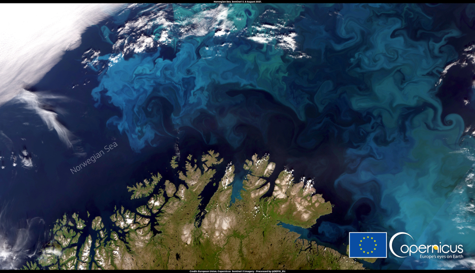 This image, acquired by one of the Copernicus Sentinel-3 satellites on 8 August 2021, shows the north of the Scandinavian peninsula and the Norwegian Sea, one of the areas that could be most affected by this change.Click here to view it at full resolution. 