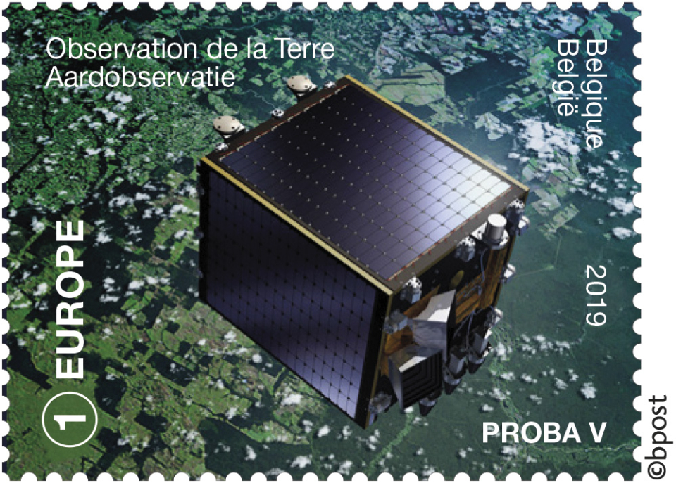 Le timbre PROBA-V fait partie de la collection spéciale "La Belgique dans l'espace"