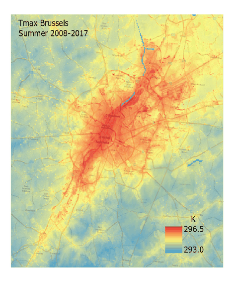 A view of the data provided by C3S dataset ‘Climate variables for cities in Europe from 2008 to 2017’. Credit C3S