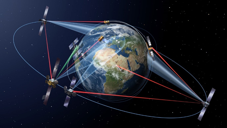 A graphical rendition of the Sentinel family of satellites orbiting Earth (Source: ESA)
