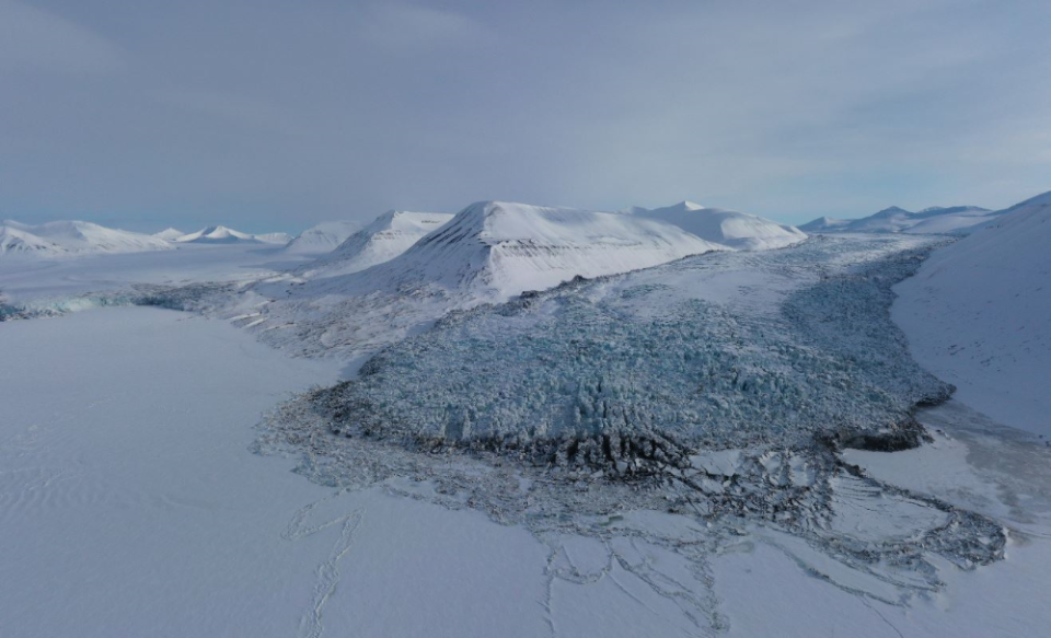 The Scheelebreen glacier in Svalbard experiences a surge